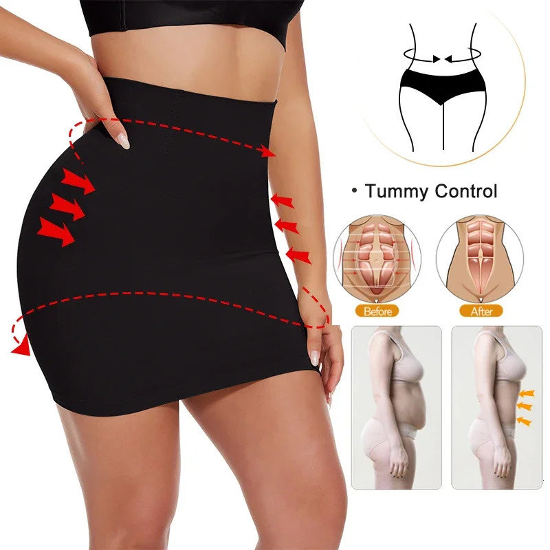 Half Slip Shapewear for Women Under Dresses Built-in Pes High Waist Tummy Control Slips Skirts Butt Lifter Body Shaper Dress 250517