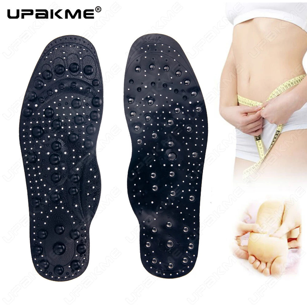 UPAKME 68 Magnet Magnetic Therapy Silicone Insole Transparent Massage Foot Weight Loss Slimming Insole Health Care Shoe Sole Pad 250515