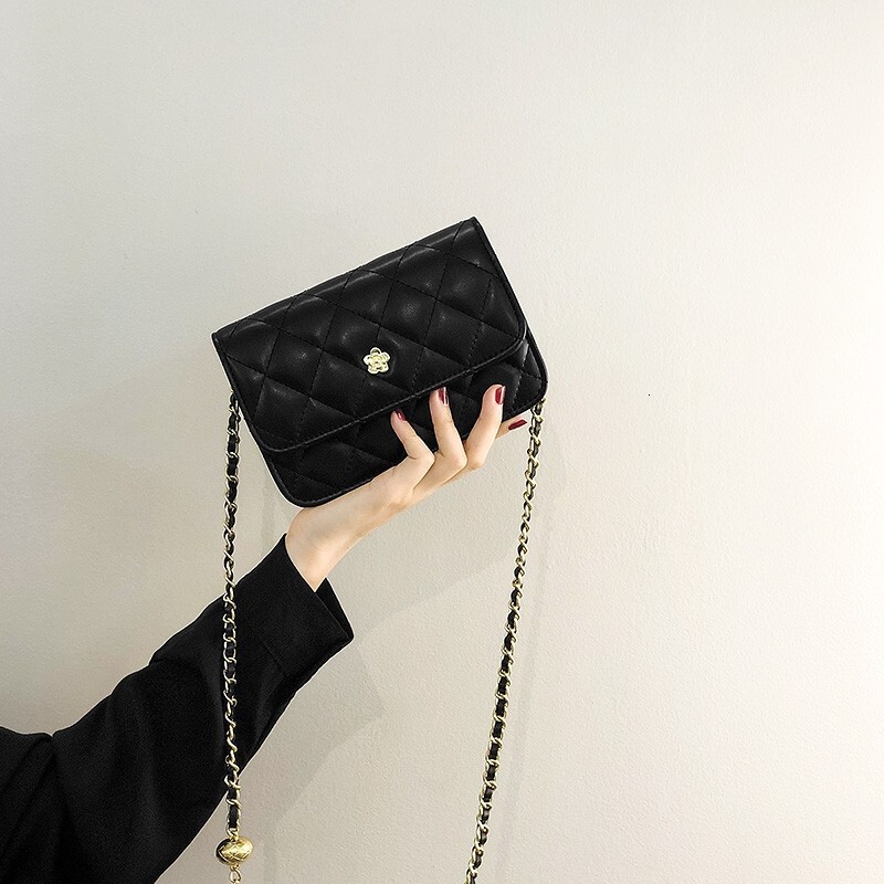 2025 Designer Fashion Casual Super Fire Mini Women's Summer Trendy Chain Niche Net Red Ling Grid One Shoulder Crossbody Bag