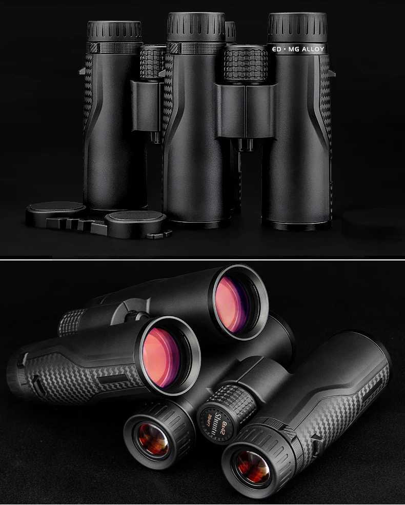 Shuntu Powerful 8x42 10x42 ED Lens Binoculars IPX7 Waterproof Bak4 Prism Long Range Outdoor Telescope For Travel Camping Hunting Y250516