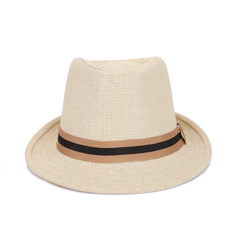 Mens Korean fashion summer hat outdoor leisure sun hat Beach Hat straw breathable hat 250516
