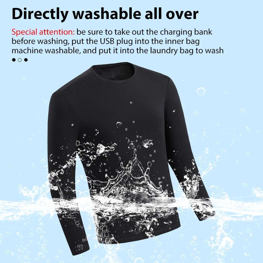 Winter Thermal Men USB Electric Heated Clothing Veet Underwear Women Top Base Layer Warm Cotton Clothes Designer