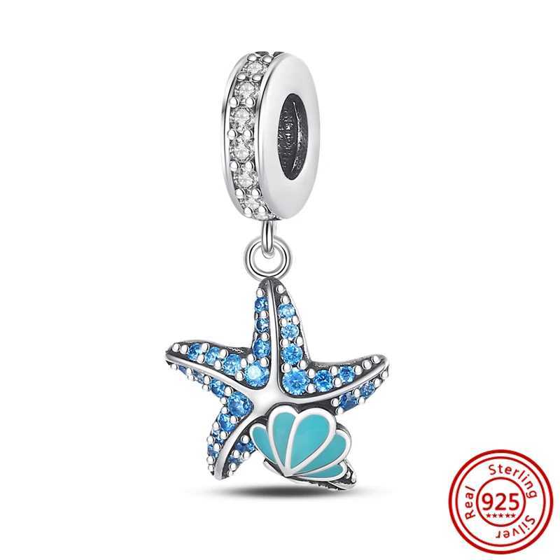 925 Silver Sparkling Rainbow Flower Starfish Moon Elephant Mothers Day Gift Pendant Beads Fit Pantaro Charms Bracelet JewelryXJ250517
