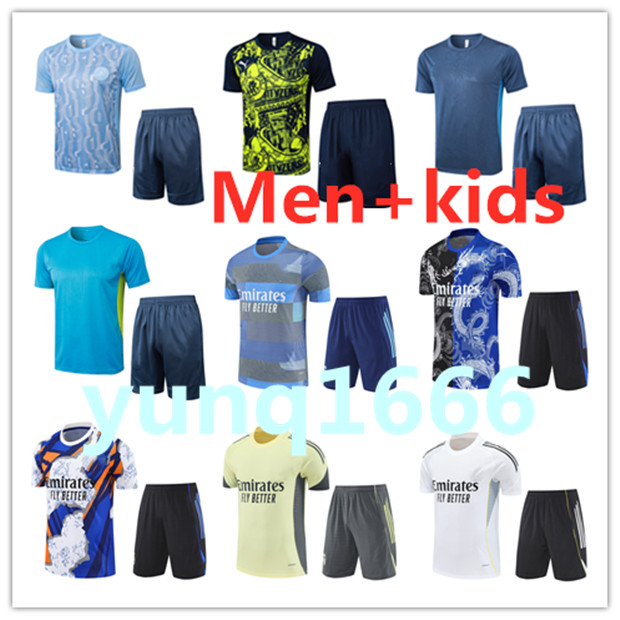 25/26 MANS CITY Soccer Jerseys Madrid football short kit 2025 2026 HAALAND BELLINGHAM tracksuit short sleeve training suit Men and kids shorts set