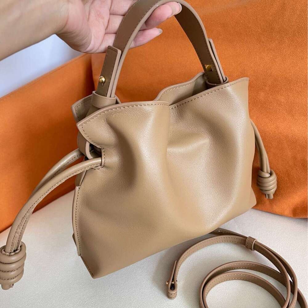 Tote Bag New Luojia Head Inner And Outer Full Drawstring Style Handheld Single Cross Shoulder Genuine Leather Cloud Lucky Bag KQ
