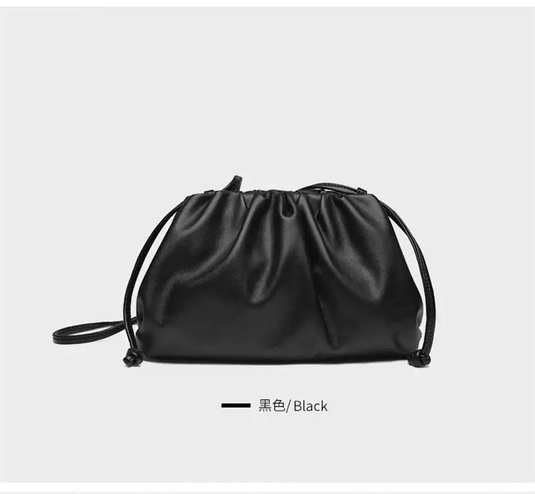 Soft Leather Fashion Banquet Versatile Handheld Shoulder Bag White Black Colorful