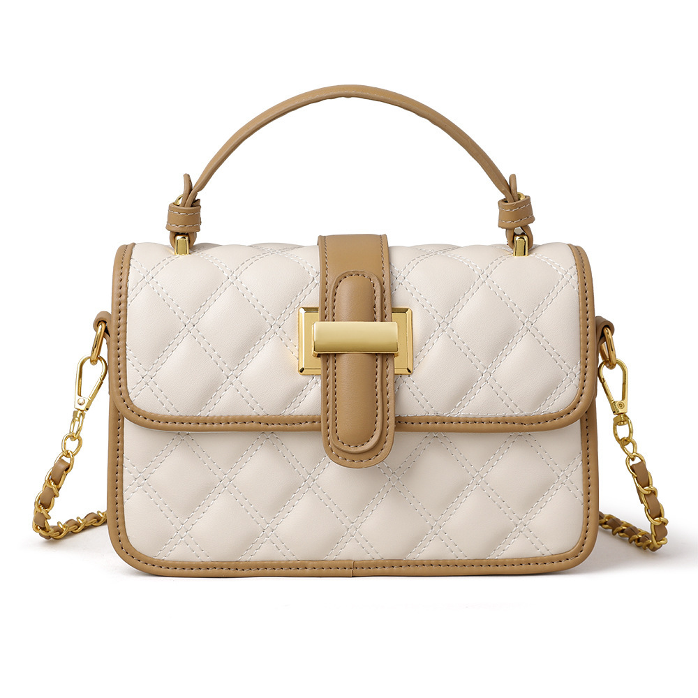This year's popular for women in spring 2025, new fashionable and versatile diamond grid chain crossbody bags, hand-held small square bags