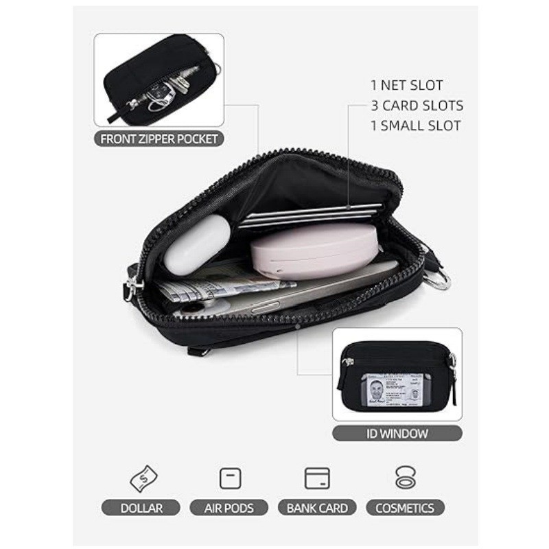 New Arrival Cartoon Cute Korean Style Mini Fashion Women's Wristlet Wallet Nylon Quilted Wallet Phone Pouch