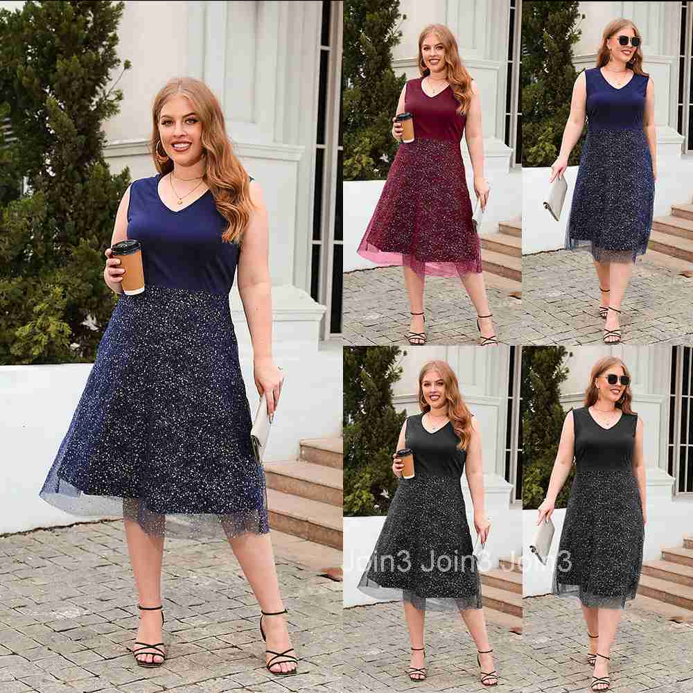 New Large Womens Clothing Large Casual Loose Fitting Dress Cocktail Party Dress