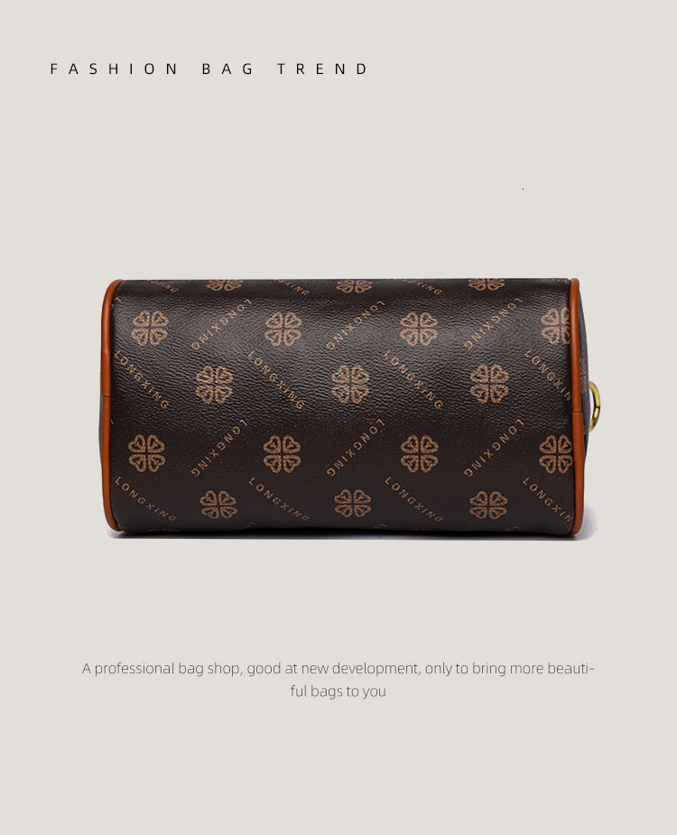 2025 New Designer Handbag Outdoor Niche Boston Simple Print Women's Single-shoulder Bag