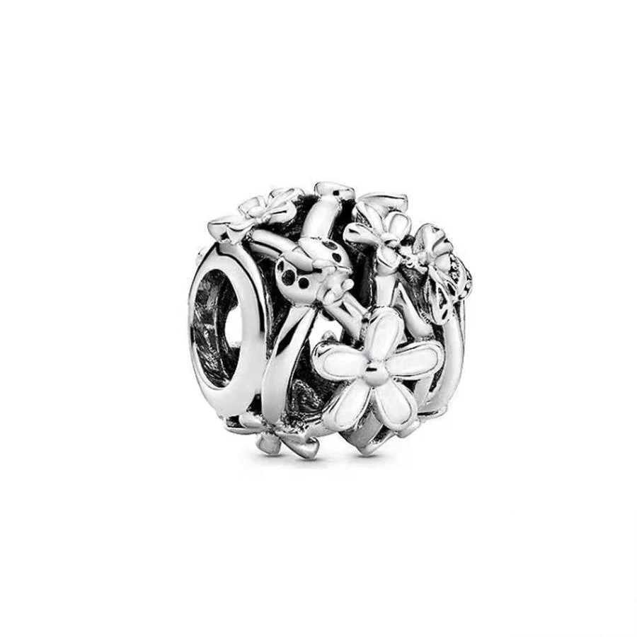 Hot Sale Simple Girl Boy Heart She Flower Pig Charm Bead Clip Fit Original 925 Sterling Silver Bracelet DIY Women Jewelry GiftXJ250517