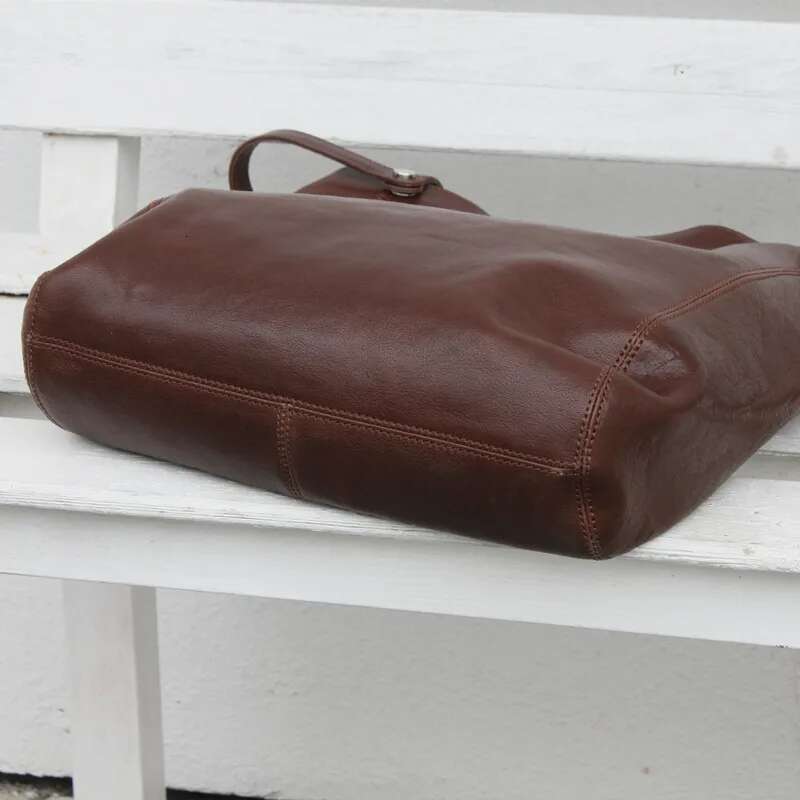 Handbags Chic Tote for Women Vegetable Tanned Cowhide Leather Shoulder Female Large Capacity Shopper Bag High Quality
