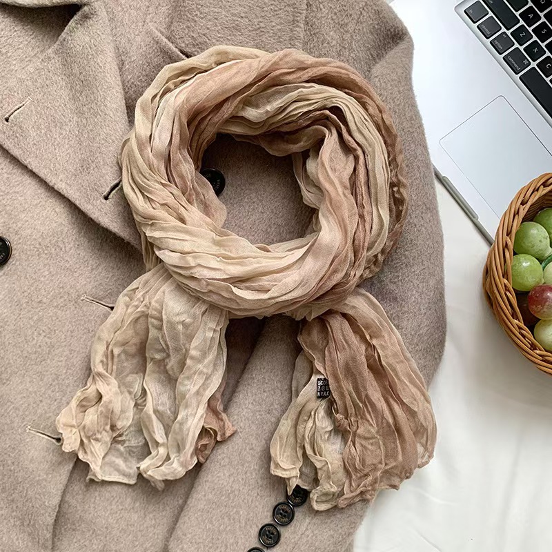 T728 scarf shawl high-end 2025 new style outer wear fashionable splicing warm multi-purpose scarf tie-dye shawl