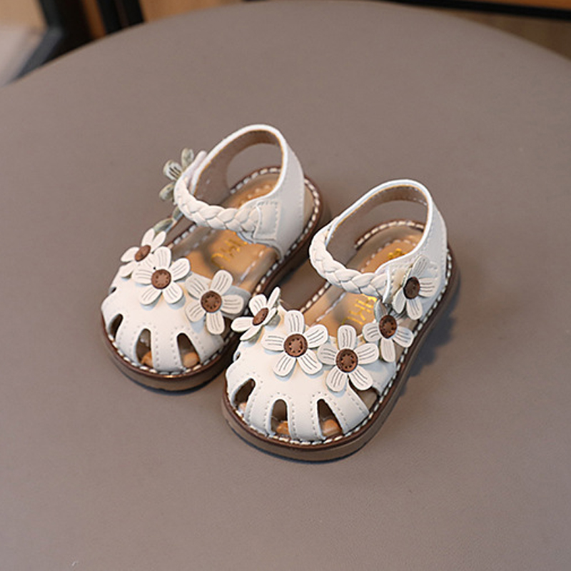 Girl Princess Dress Sandals Summer Children Sandals Fashion Cutefeet Toddler Flower Kids Flat Sandals Shoes Soft Sizes US1C-US9C C0715
