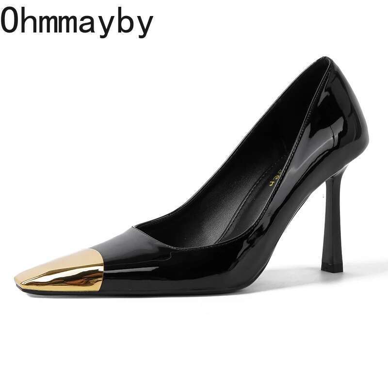 Designer Patent Leather Women Pumps Fashion Pointed Toe Slip On Ladies Elegant High Heel Club Stripper Shoes