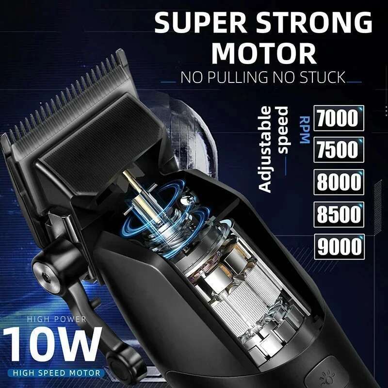 KEMEI 1858 DLC Blade Electric Clipper Professional Barber Beard Trimmer Usb Rechargeable Hair Cutting Hine With Light