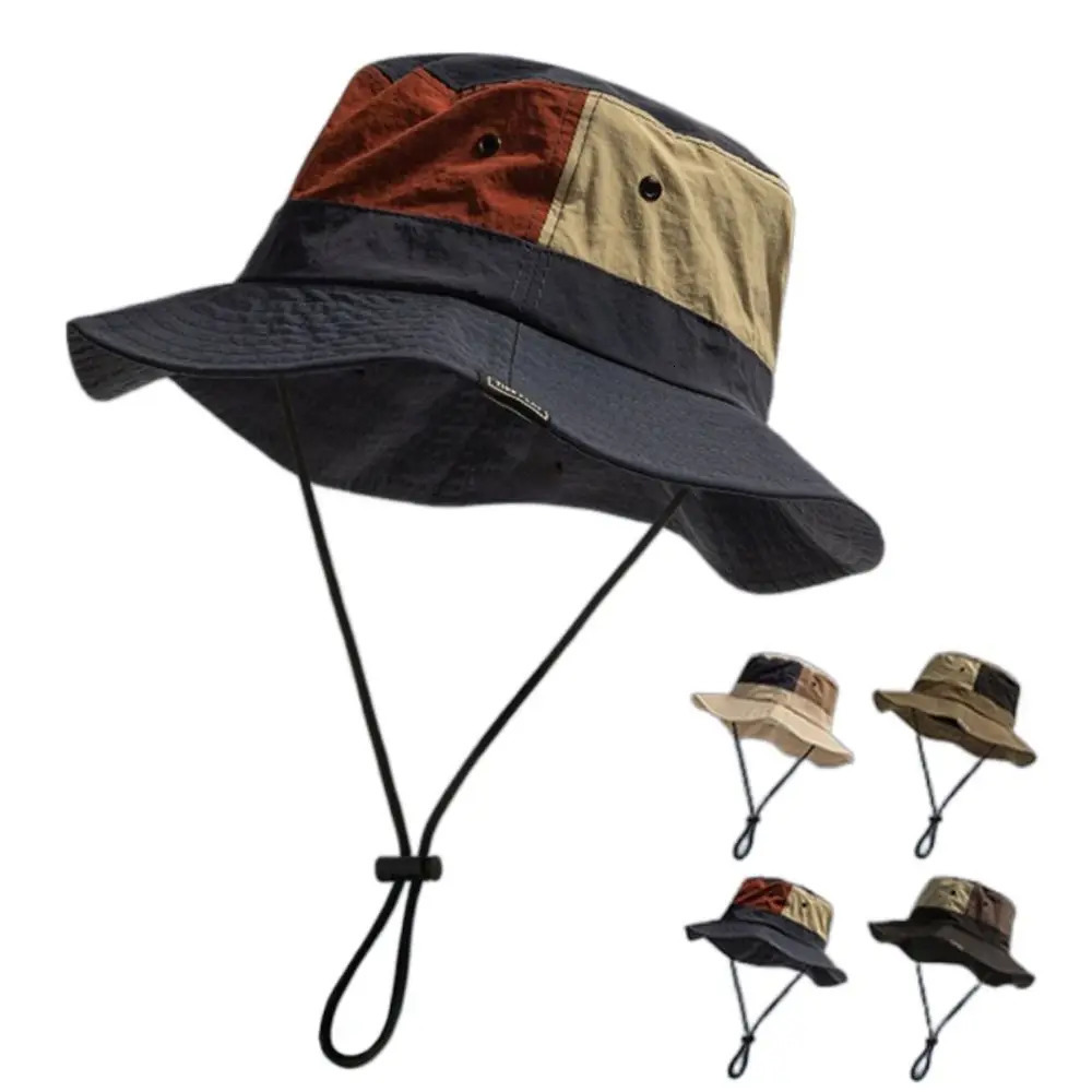 Sun Protection Bucket Hat Quickdry Fisherman hat Panama AntiUV Wide Brim Breathable Summer Man Women 250517