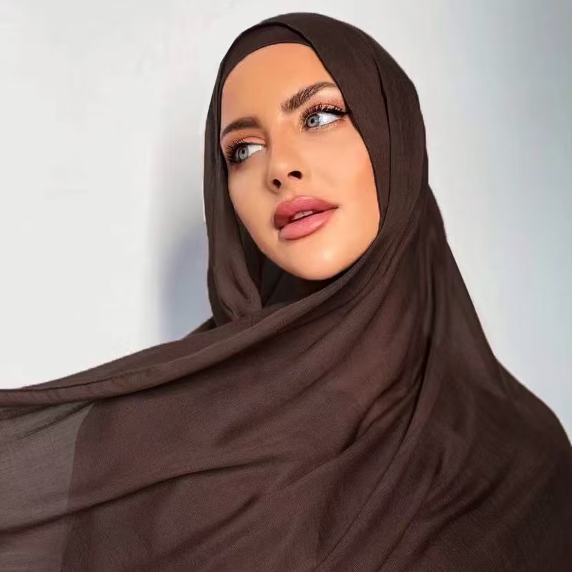 K751 Cross-border hot-selling wide-edge thin modal single-color rayon breathable shawl cotton and linen solid color scarf headscarf