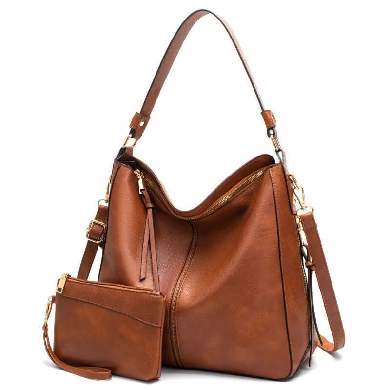 Hobo Leather Women Handbags Female Leisure Shoulder Bags Fashion Purses Vintage Bolsas Large Capacity Tote bag Crossbody Bag