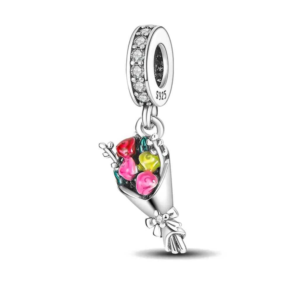 New925 Silver Book Bouquet Key Notebook Camera Exquisite Charm Beads Suitable for Original Bracelets Necklaces Women DIY JewelryXJ250517