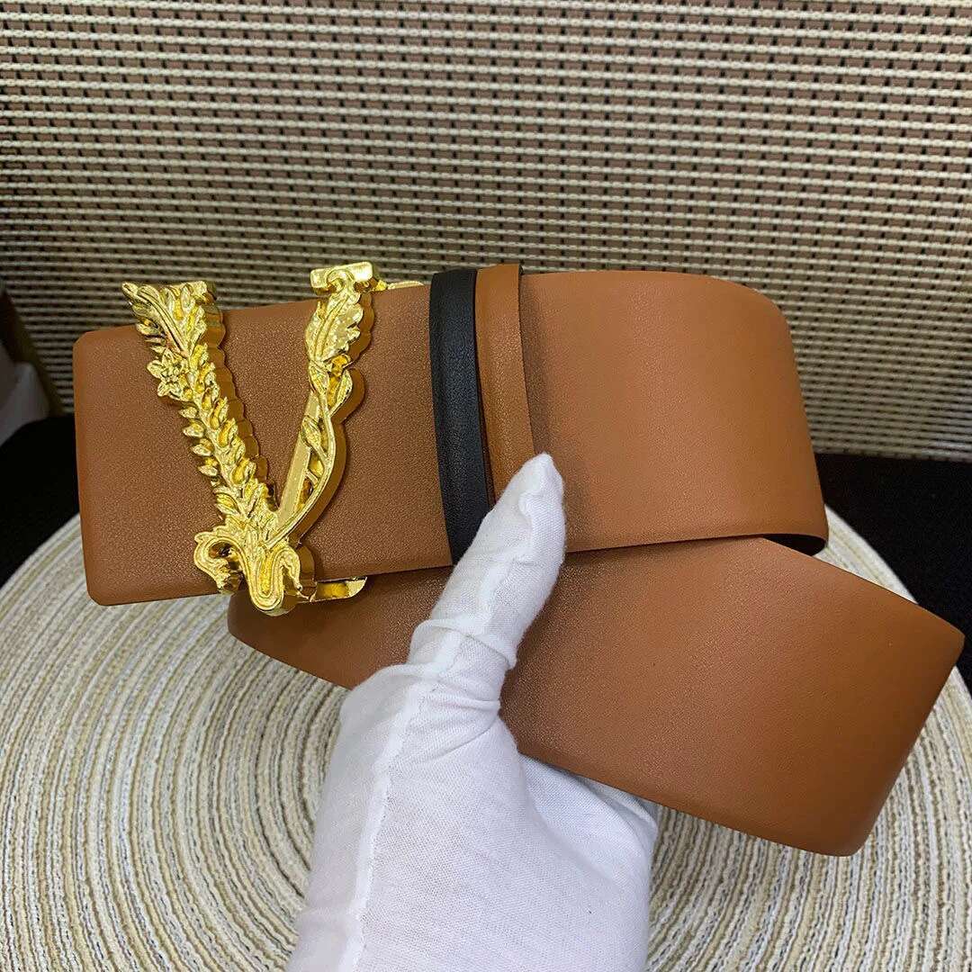 2024 Wide 7CM Brand Famous Designer Fashion Reversible Women Ladies Girdle New Leather Belt for womendress