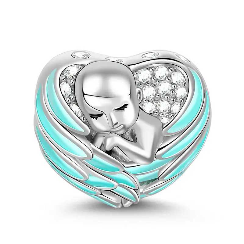 Hot Sale Blue Baby Bottle Shoes Baby Carriage Charm Beads Fit Original European 925 Sterling Silver Bracelet DIY Women JewelryXJ250517