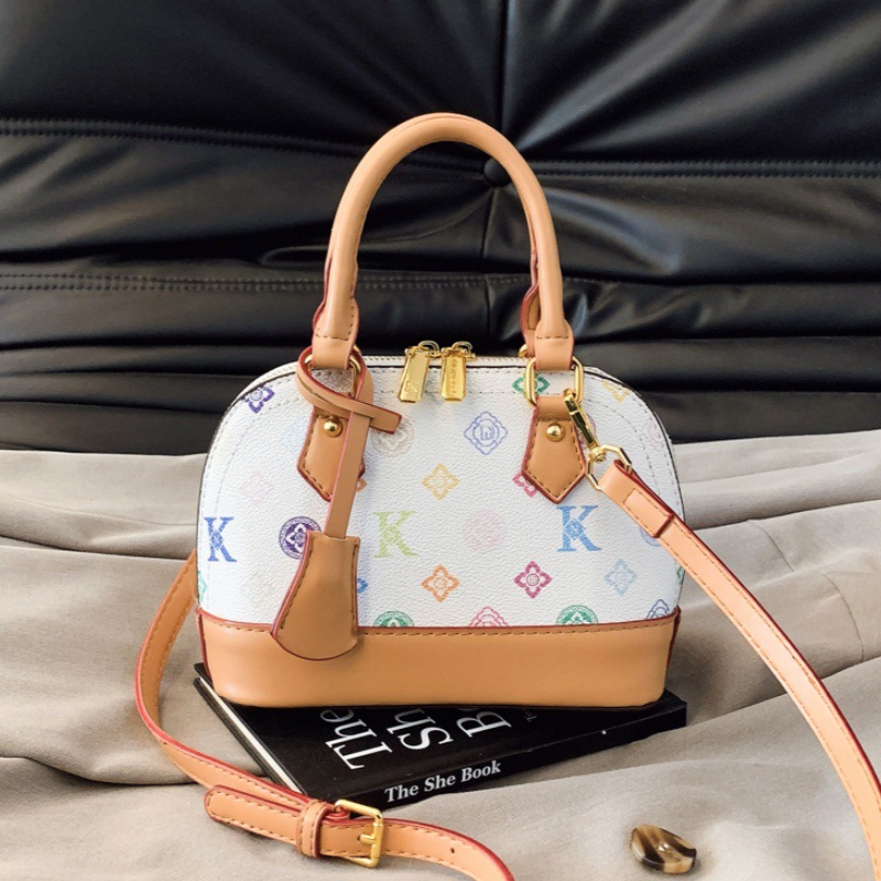 Free Shipping 2025 New Designer Shell-Shaped Tote Bag - Watercolor Print Crossbody Purse, Luxury Textured Shoulder Bag