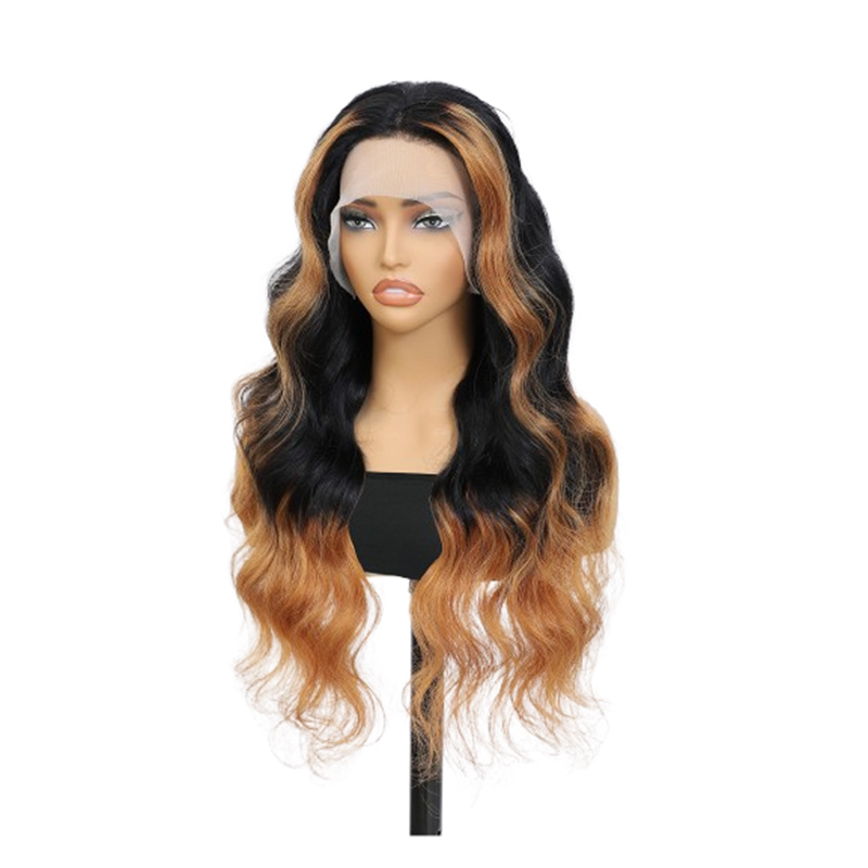 20-32 inches 13x6 HD lace front wig human hair | 1B/30 women's body wave human hair, free to sew natural hairline