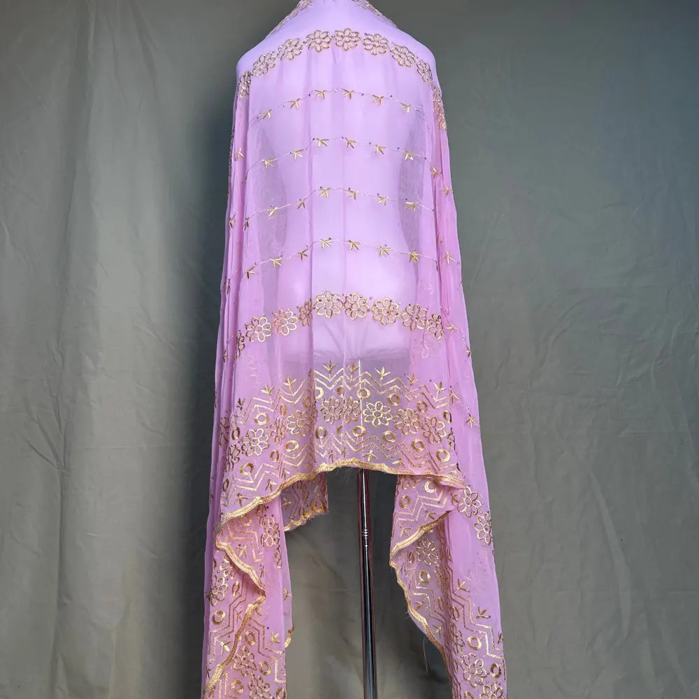 Dubai Scarf For Muslim Women African Chiffon big Hijab Islam Pashmina Turban Headscarf Embroidery Shawls 250517
