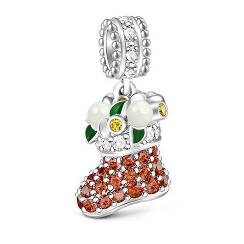Christmas Collection Gingeread Man Elk Snowman Charm Beads Fit Original 925 Sterling Silver Bracelet DIY Jewelry GiftXJ250517