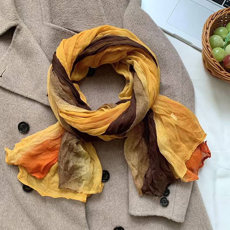 T728 scarf shawl high-end 2025 new style outer wear fashionable splicing warm multi-purpose scarf tie-dye shawl