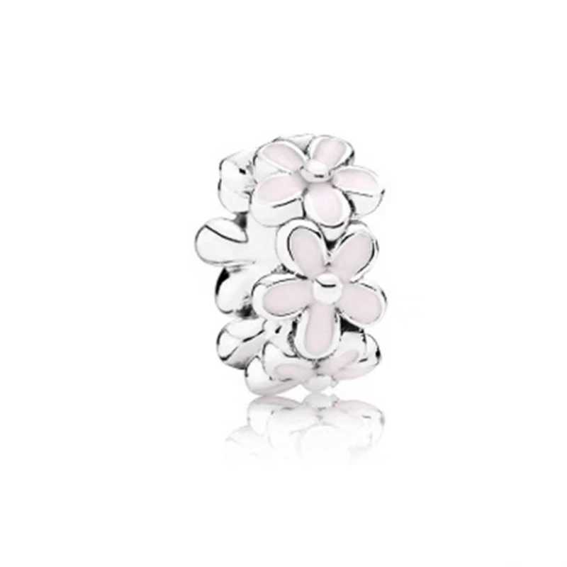 Hot Sale Openwork Pink Daisy Flower Butterfly Fairy Charm Bead Fit Original European 925 Sterling Silver Bracelet Jewelry GiftXJ250517