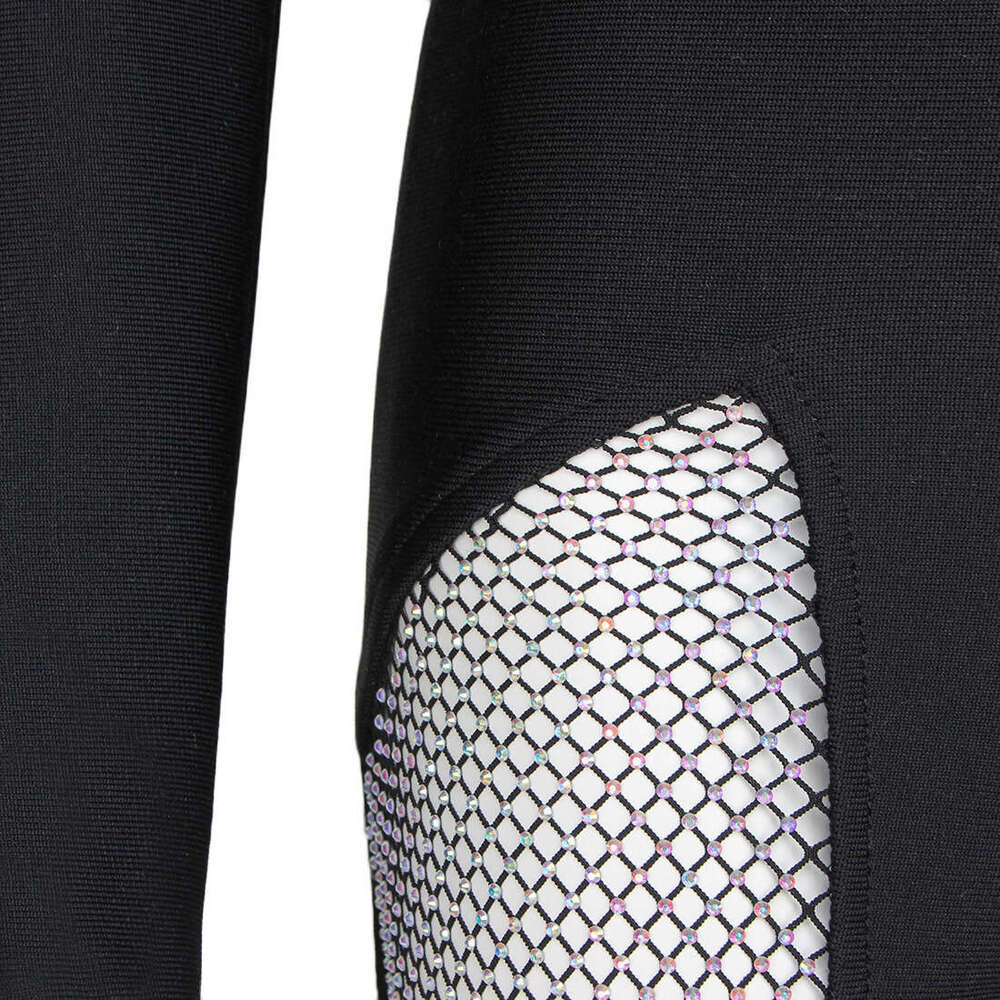 Wide Leg Jumpsuit Women S Sexy Bandage Long Wide Leg Dia Studded Mesh Casual Pants Single Sleeved Jumpsuit