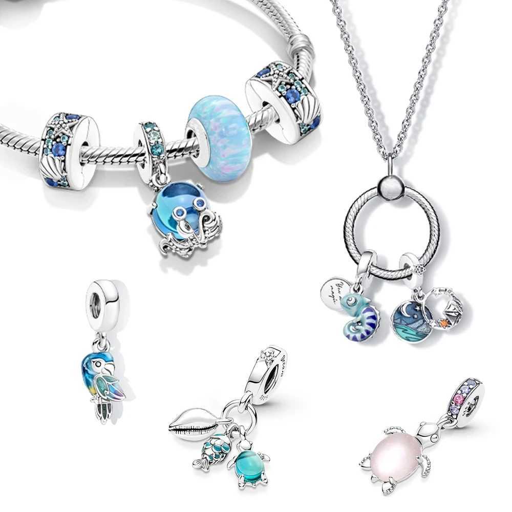 925 high-quality silver turtle chameleon bicycle charm swing pendant suitable for original bracelet DIY womens boutique jewelryXJ250517