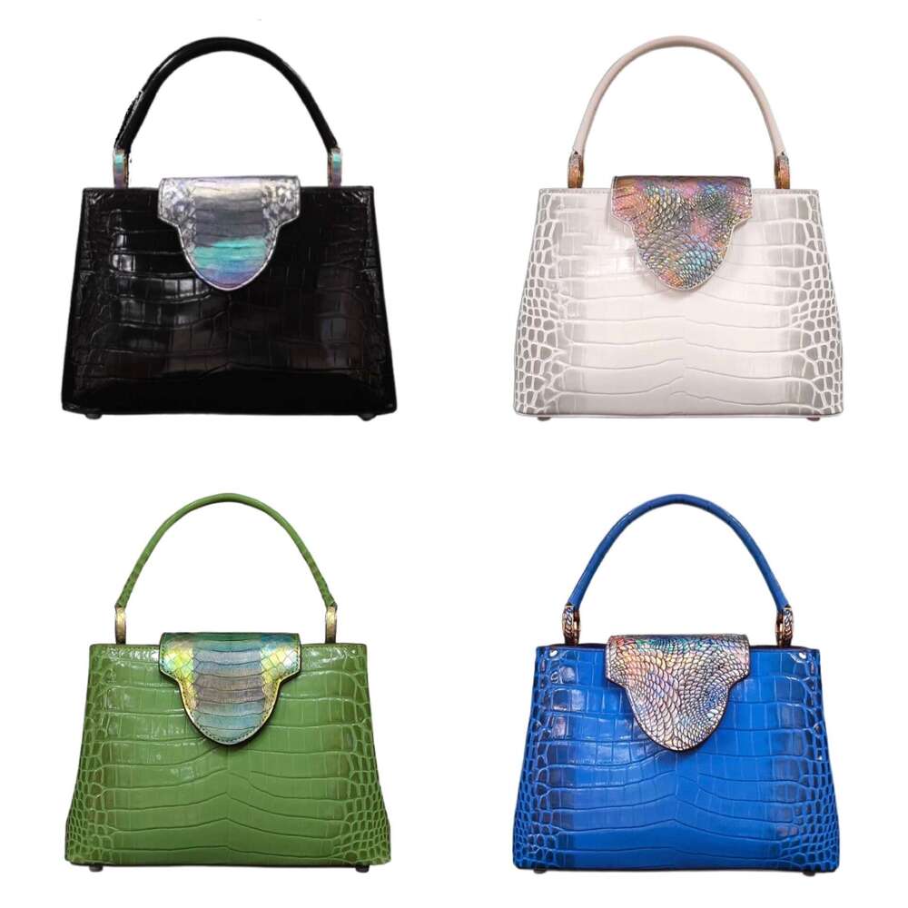 Madeline Genuine Bag New Women s Head Layer Cowhide Crocodile Pattern Python Leather Fashion Handbag