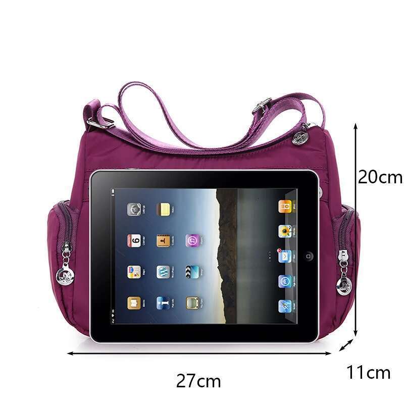 Large Capacity Women Crossbody Waterproof Tote Casual Nylon Shoulder Purse Handbag Lightweight Travel Messenger Bag