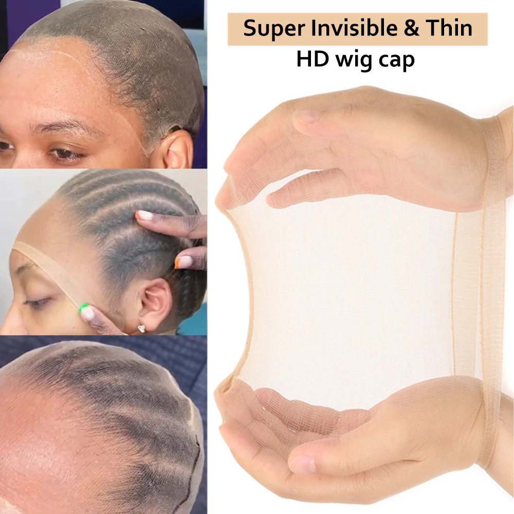 10/20Pcs Invisible Hd Wig Cap Thin Stocking Cap Nylon Stretch Mesh Hd Wig Caps Hair Net For Weave Sheer Hd Wig Cap For Wig 250513