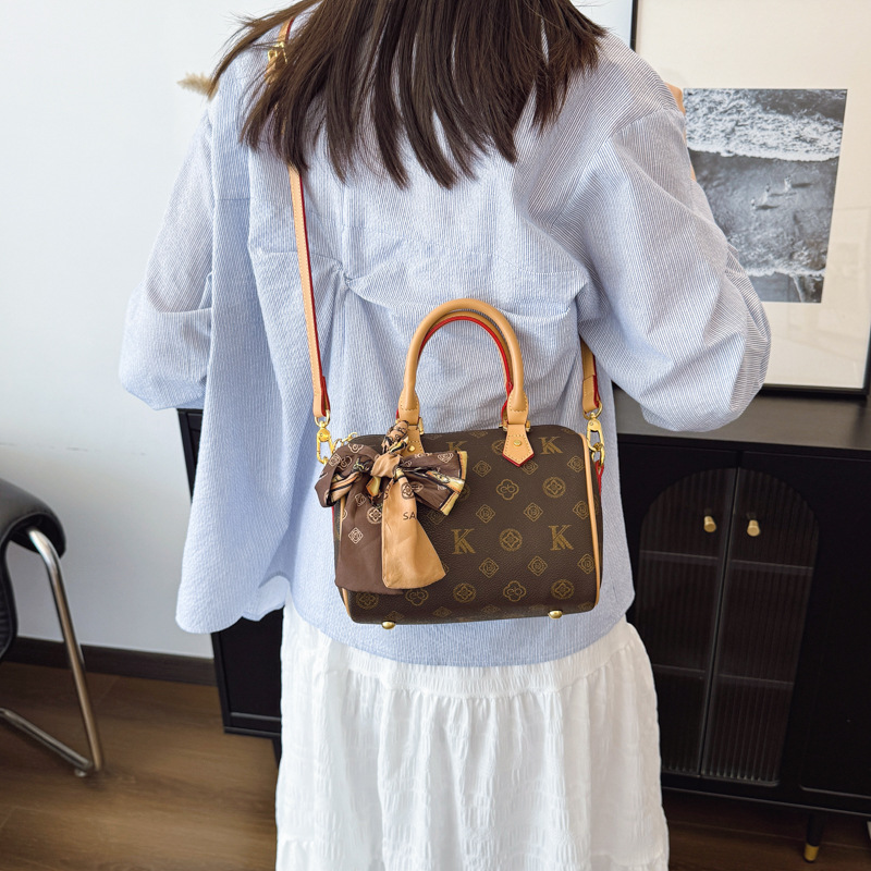 Free Shipping New Designer Colorful Print Boston Pillow for Women, Versatile Shoulder & Tote Bag