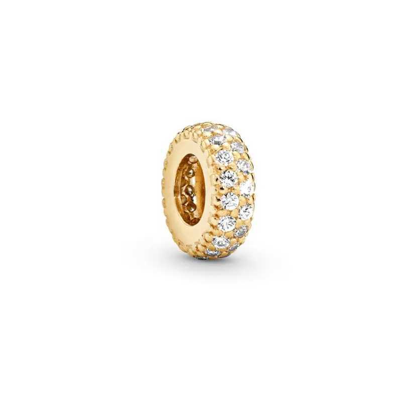 Sparkling Gold Rose Gold Series Security Chain Heart Charm Bead Fit Original European 925 Silver Bracelet DIY Women Jewelry GiftXJ250517