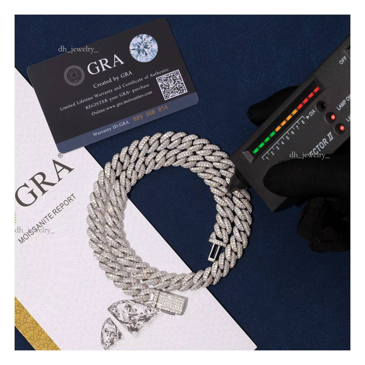 Pass Dia Tester VVS Chain 100% Sterling Sier 10mm Moissanite Cuban Hip Hop Men Jewelry