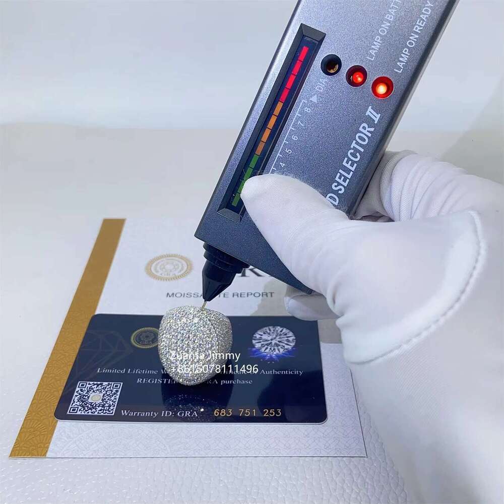 Pass tester chilled VVS1 silica rapper jewelry cool little finger hip-hop men's platinum gold-plated ring