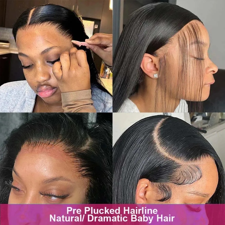13x4 13x6 HD Transparent Straight Lace Front Wig 300 Density Brazilian 360 Full Lace Frontal Human Hair Wigs For Women synthetic lace front wigs
