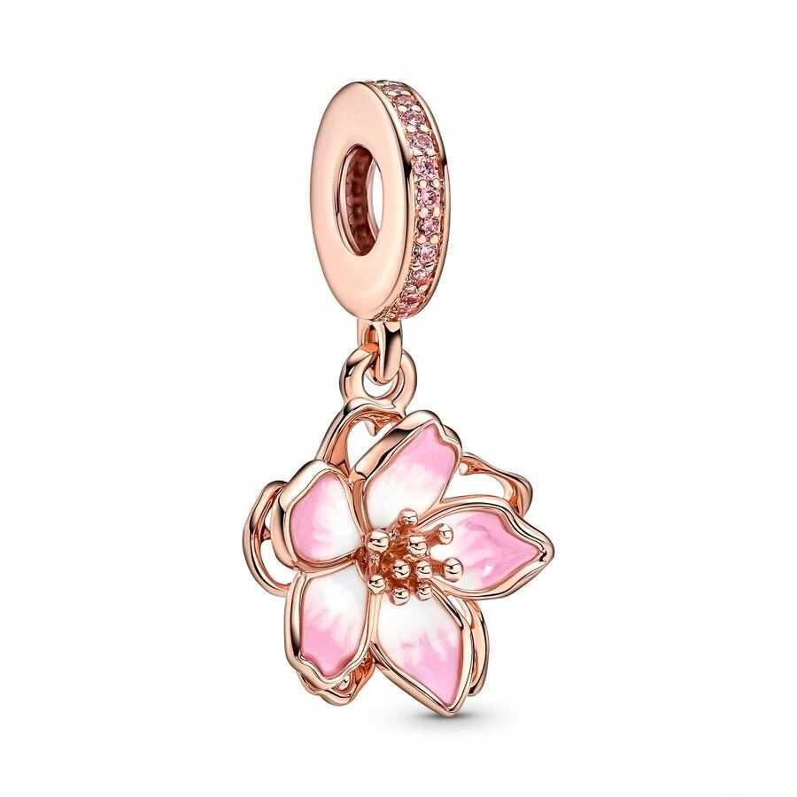 Pink Rose Enamel Flowers Mle Peony Tulip Beads Fit Original 925 Sterling Silver Pan Bracelet Women DIY Charm Jewelry GiftXJ250517