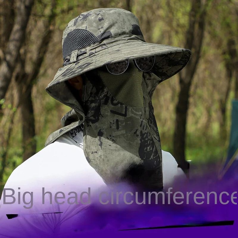 6065cm Big Head Unisex Men Women Fisherman Hat Fat Man Number Neck Protector Face Shading Sunscreen Leisure Travel 250517