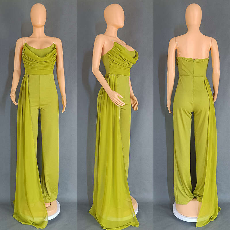 Wide Leg Jumpsuit Clothing Backless Invisible Suspender Women S Slim Fit Hip Hing Jumpsuit