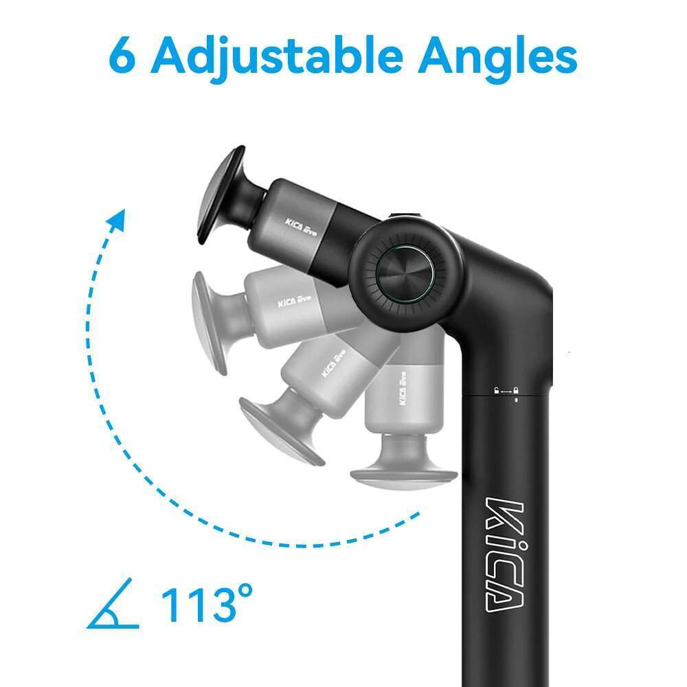 Kica Evo Fascia Portable Muscle Gun 15Kg 3 Gear 3200Rpm With 6 Massage Heads 9Cm Extension Rod Aluminum Alloy