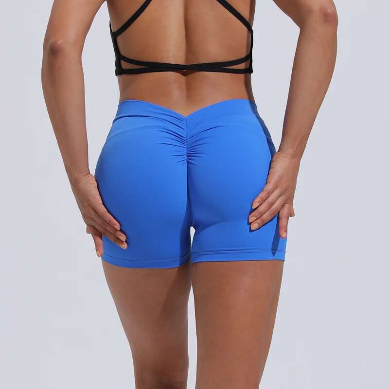 DIAS FIT JOY V-Back High Waisted Hip Lifting Yoga Women's Nylon Tight Fitting Shorts Training Sports Fiess Pants