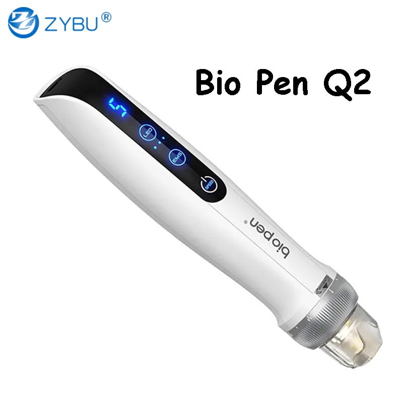 Home Use Wireless Bio Pen Q2 Microneedling EMS Red Blue Light 3in1 Dermapen Skin Care Tools Derma Pen Face Meso MTS Stamp