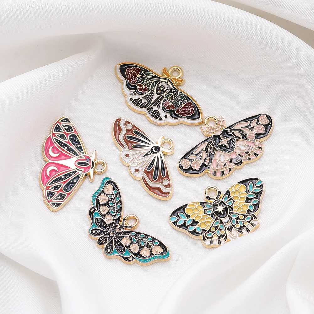 10Pcs/lot Drop Oil Alloy Metal Butterfly Charms Animal Pendants For DIY Bracelet Necklace Jewelry Making AccoriesXJ250517