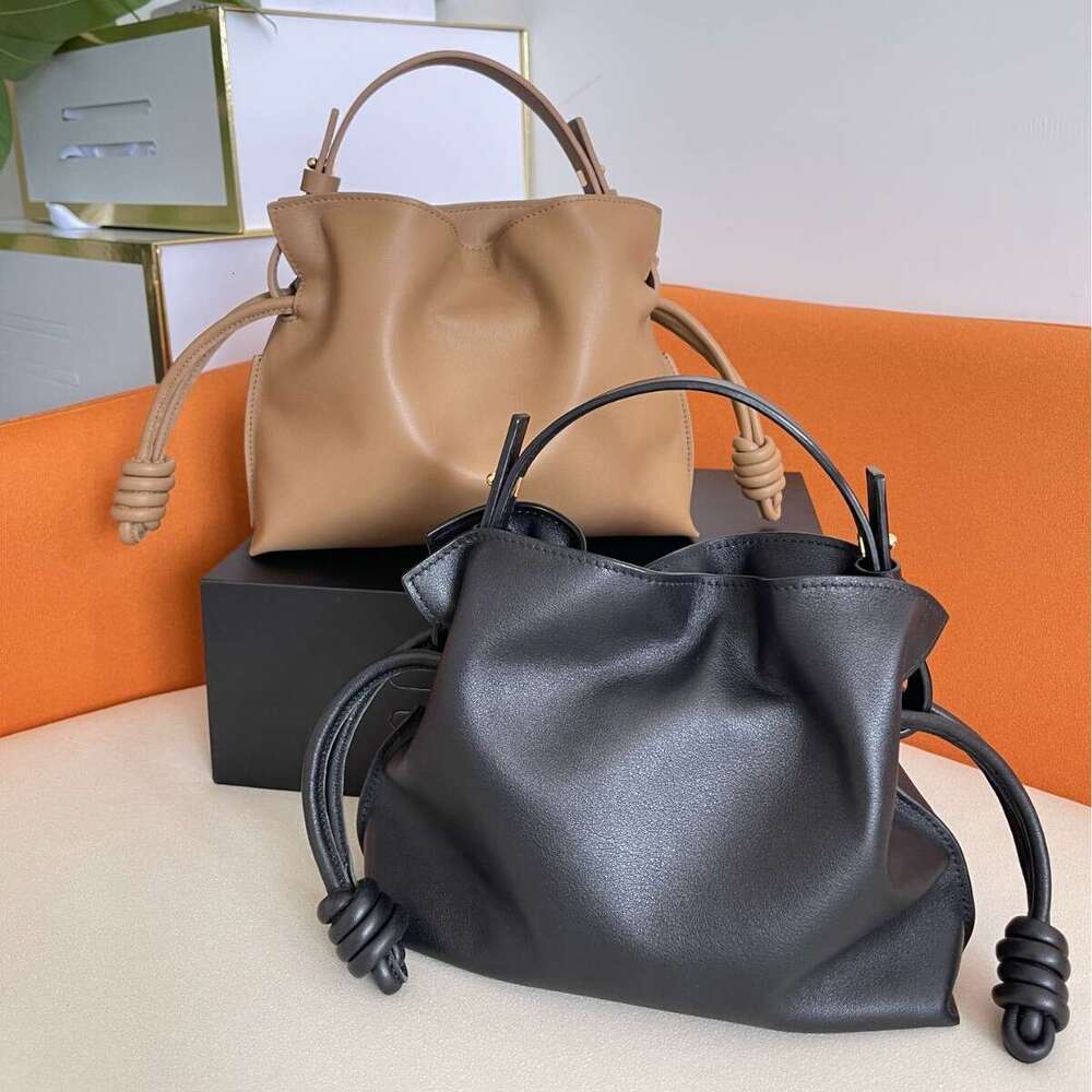 Tote Bag New Luojia Head Inner And Outer Full Drawstring Style Handheld Single Cross Shoulder Genuine Leather Cloud Lucky Bag KQ